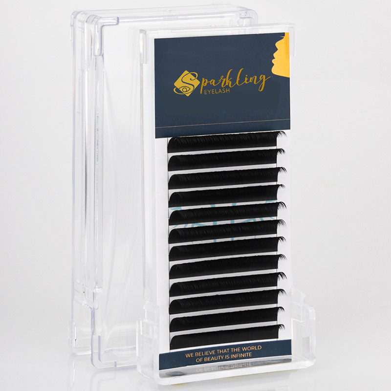 Eisínteachtaí Lash toirte Éasca le 12 Stiall 0.07 D Curl Lashes PBT na Cóiré