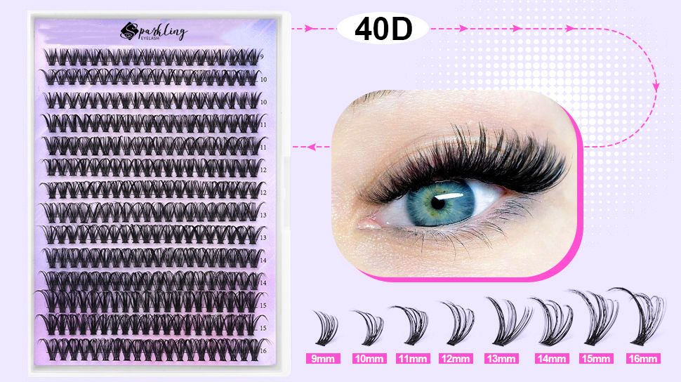 Faigh Lashes Glamorous le Eisínteachtaí Lash DIY Ag Úsáid Braislí Lash Fluffy 40D