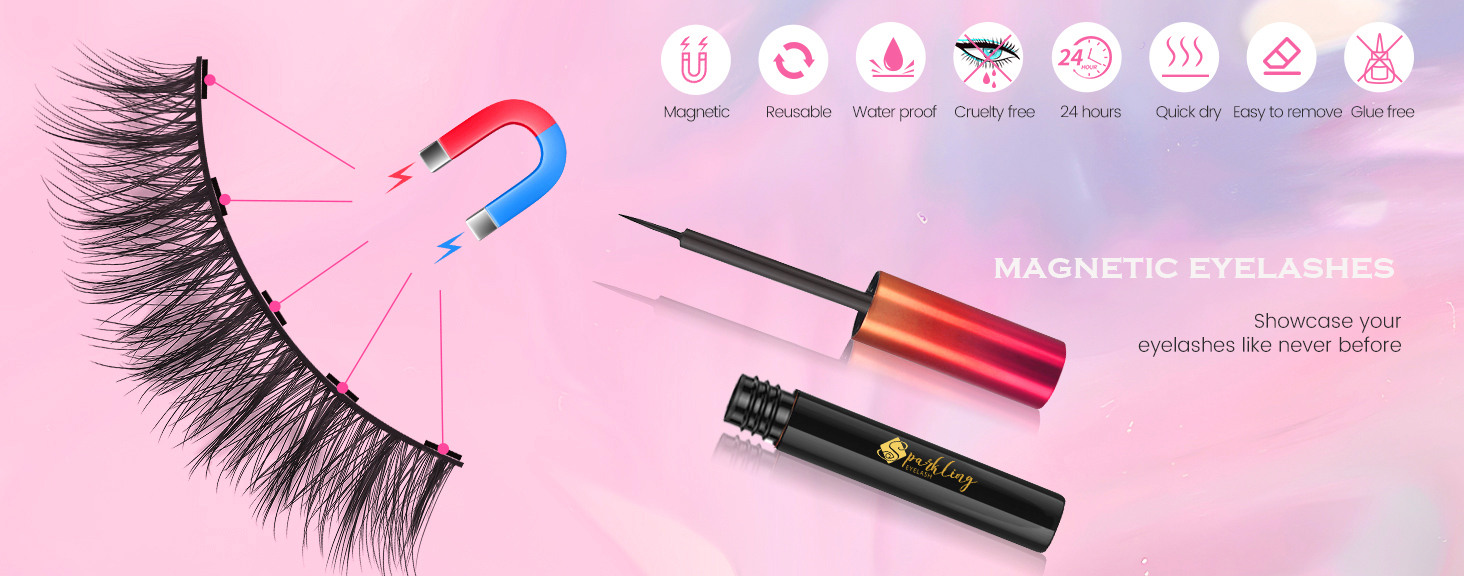 Faigh an Breathnú Glam Foirfe le Pingdu Súilíneach Eyelash® 3D Fabhraí Maighnéadacha Kit