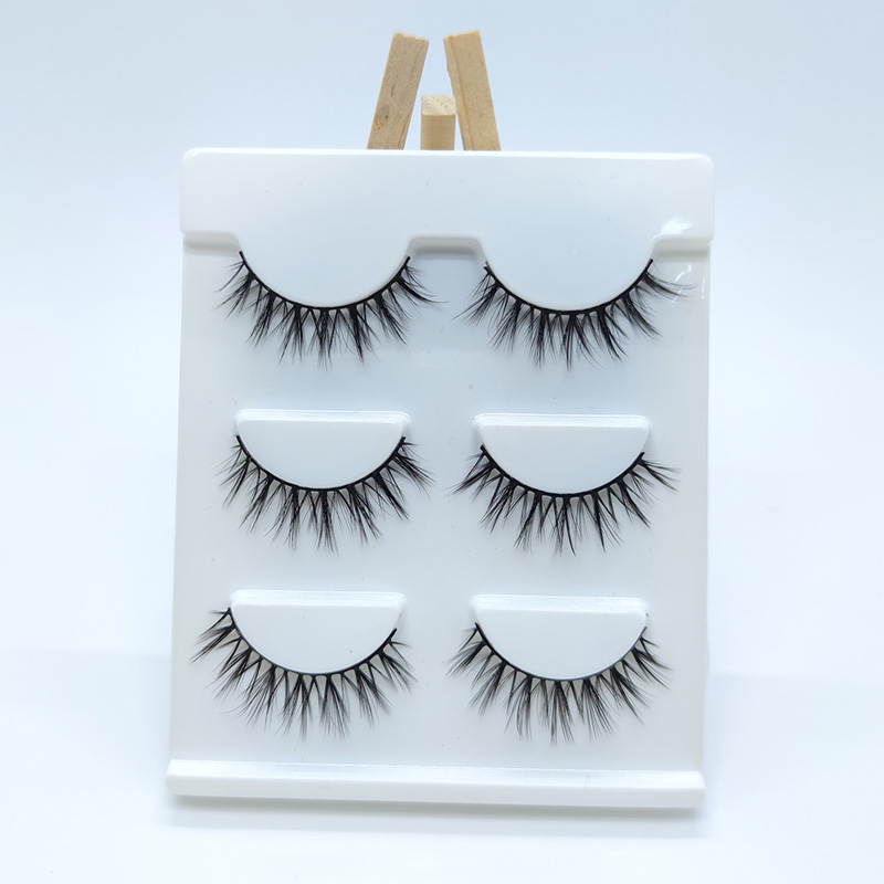 Pacáiste 3 Péire Só Faux Mink 3D Silk Lashes Fabhraí Bréagacha