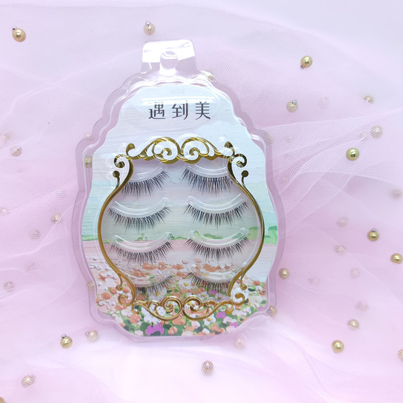 Lashes mionc faux 3D 4 Péirí lasracha sintéiseach toirte banda soiléir