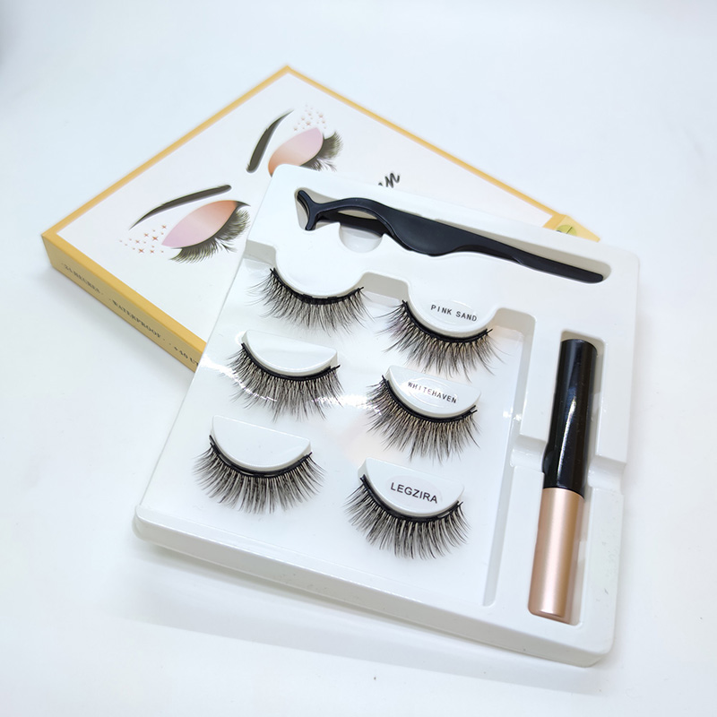 Lashes Maighnéadacha 5D Le Kit Eyeliner