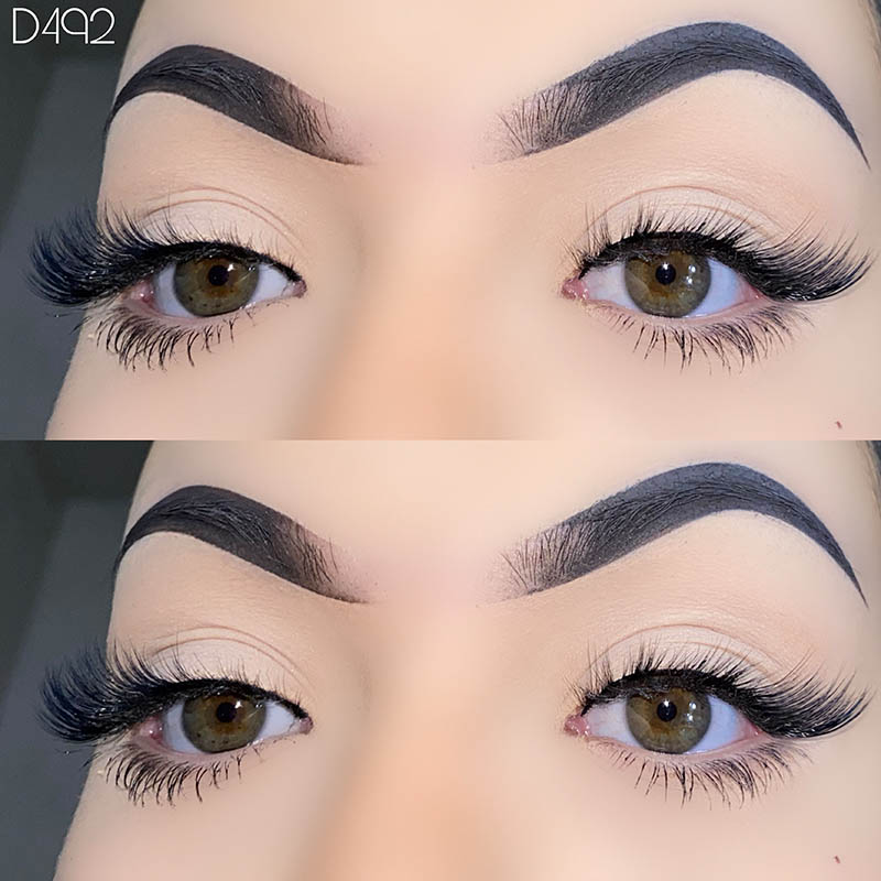 5 Péirí Wispy Lashes Féach Nádúrtha Fabhraí Sciathán 7mm-17mm