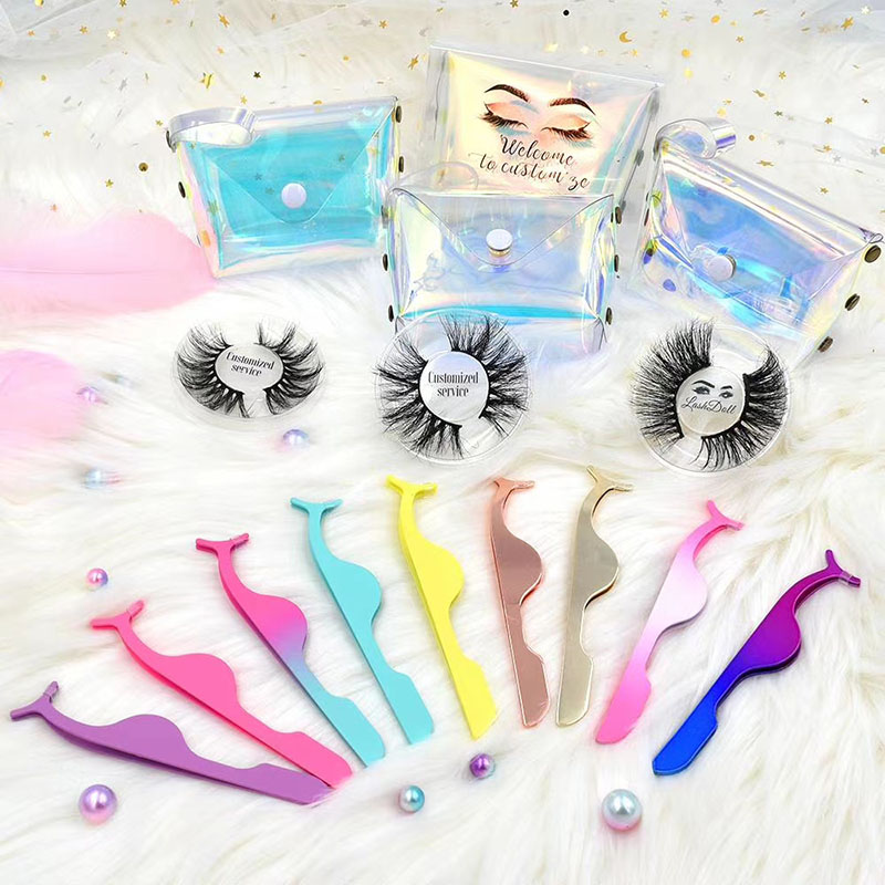 Tweezers Eisínteachtaí Eyelash Gairmiúla le haghaidh Lashes Bréagach Toirt