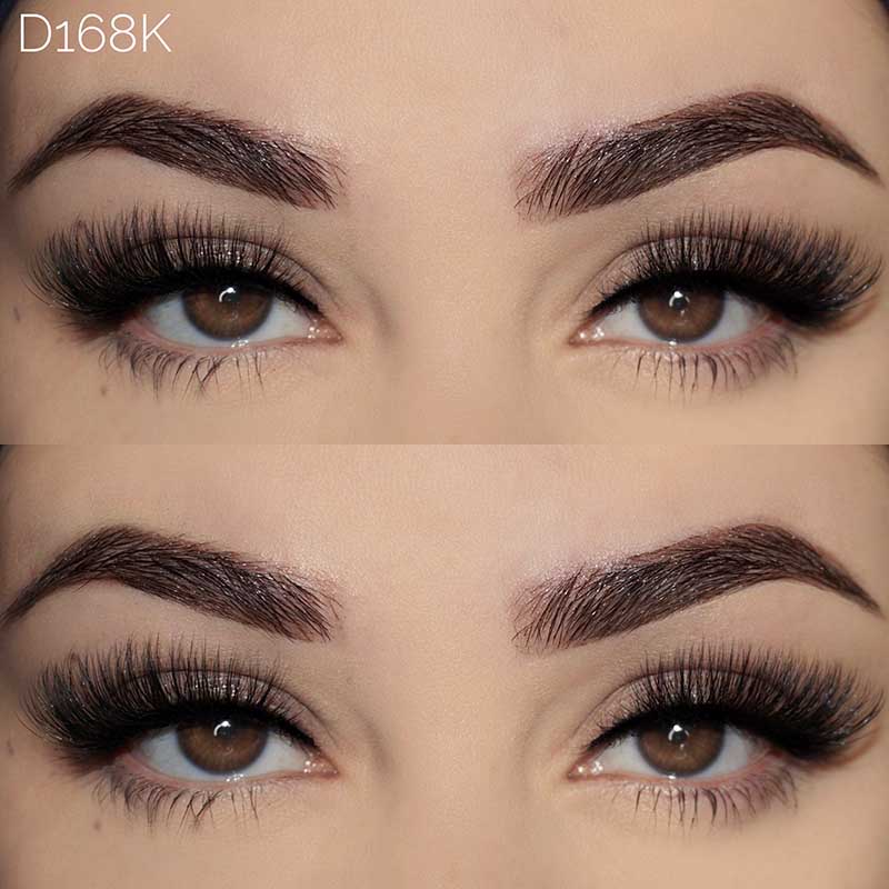 Leath Lashes Féach Nádúrtha Wispy 3D Cat Súile Lashes