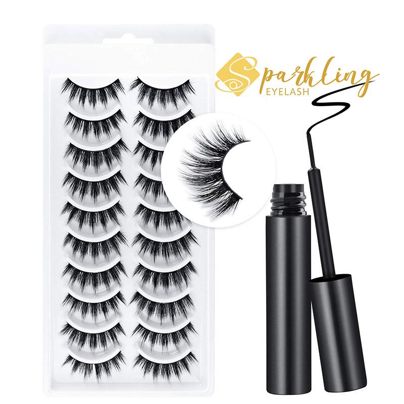 Suit Eyeliner Maighnéadach Eyelash Lipéad Príobháideach Faux Mink Fabhraí Maighnéadacha